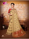 CREAM COLOUR EXCLUSIVE WEDDING FUNCTION WERA DESIGNER SILK SAREE 1902-A